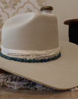 Dark Blue Green Stone Hat Band