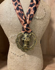 Horse Head with Cheetah Scarf