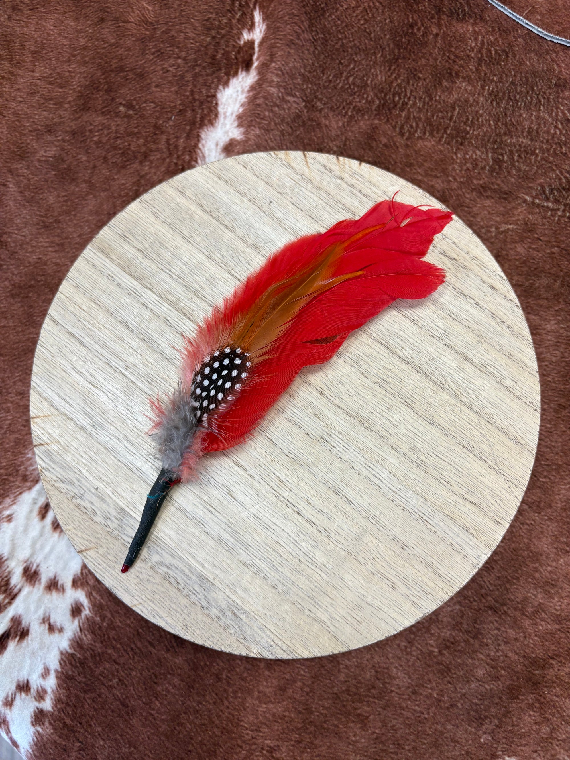 Red with Neutrals Feather Bundle