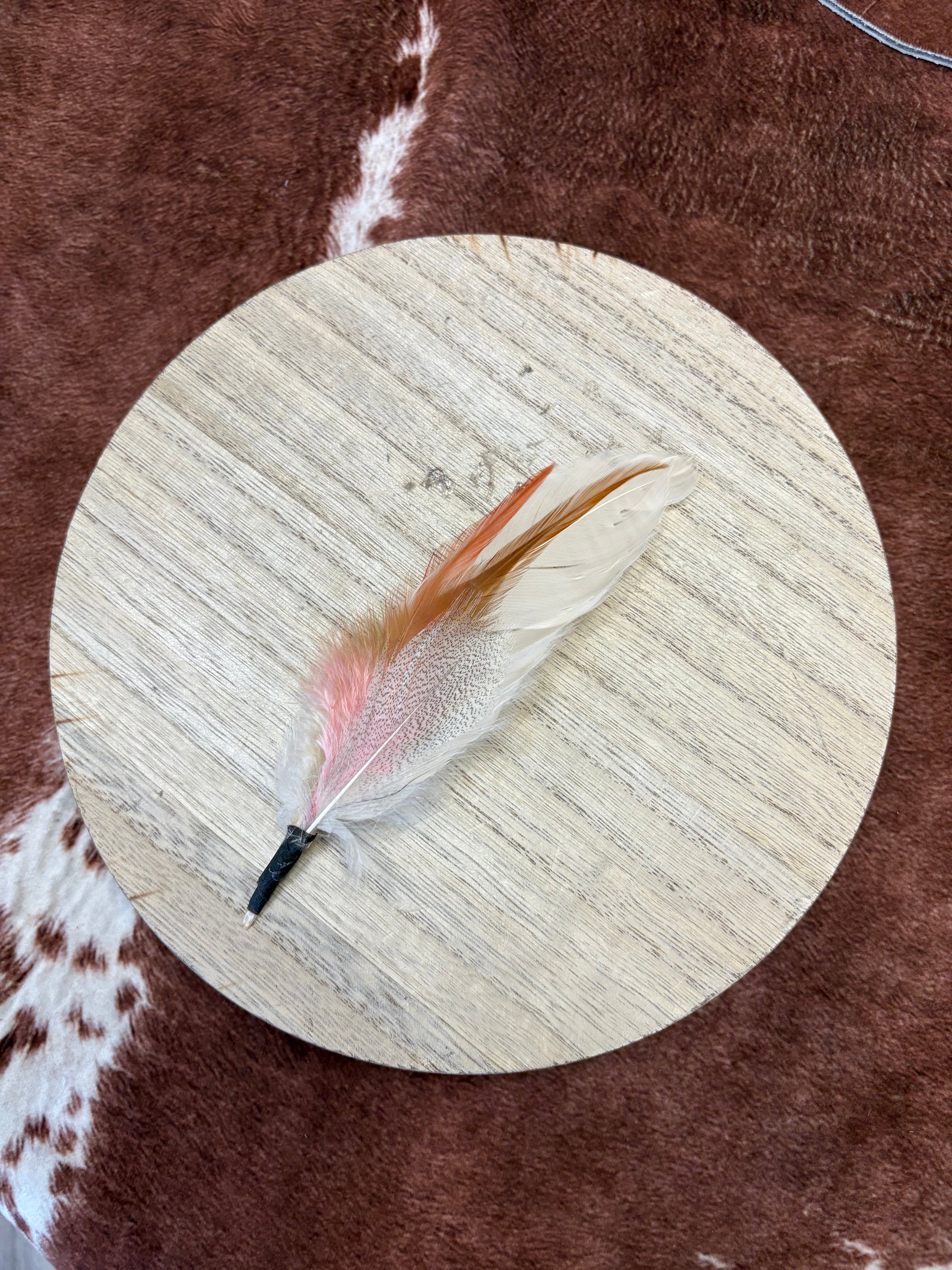 White with Pink/Neutrals Feather Bundle