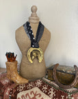 Horse head in Horseshoe with Black Scarf