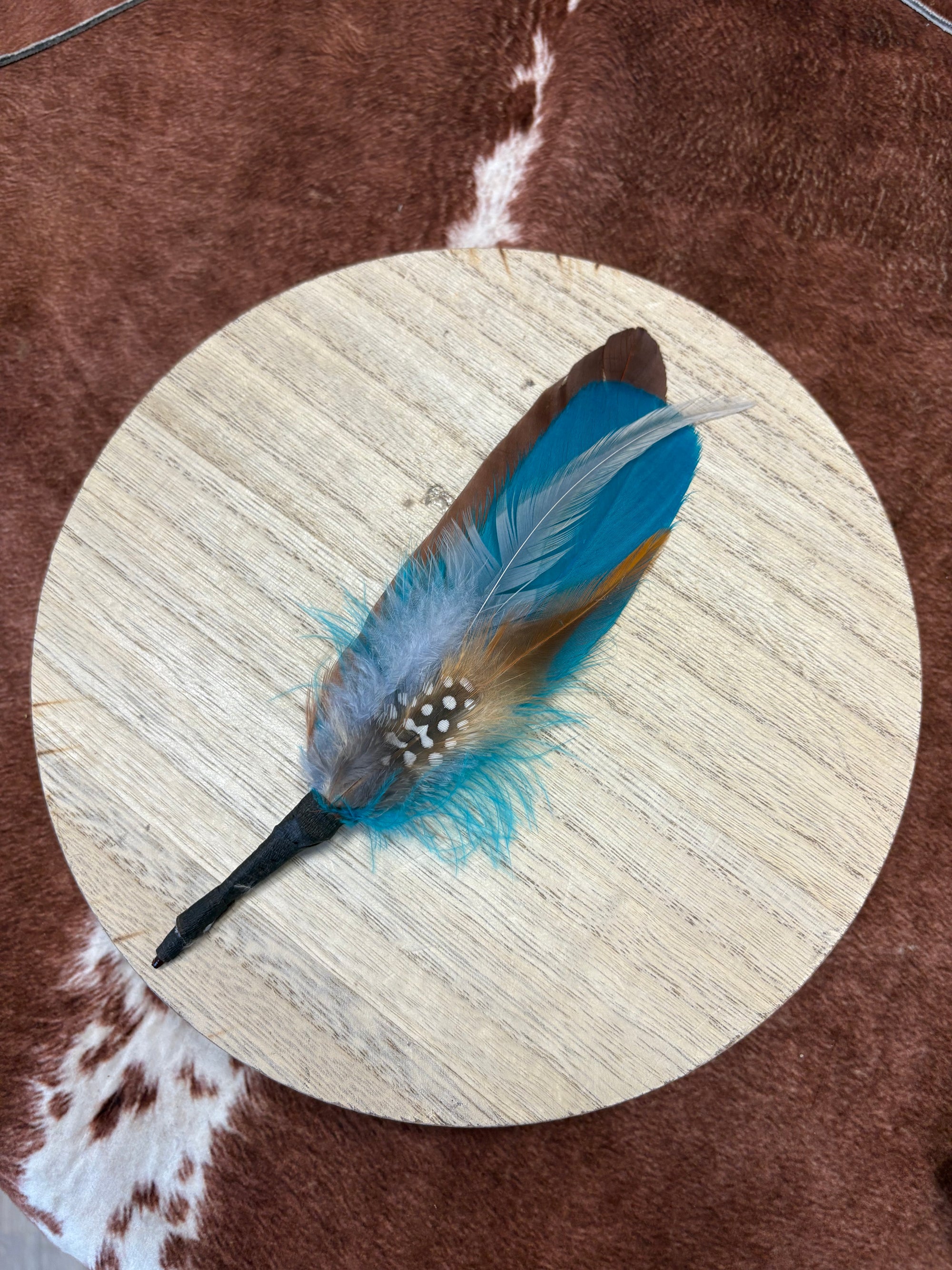 Brown and Blue Feather Bundle