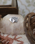 Silver Playing Cards Hat Pin