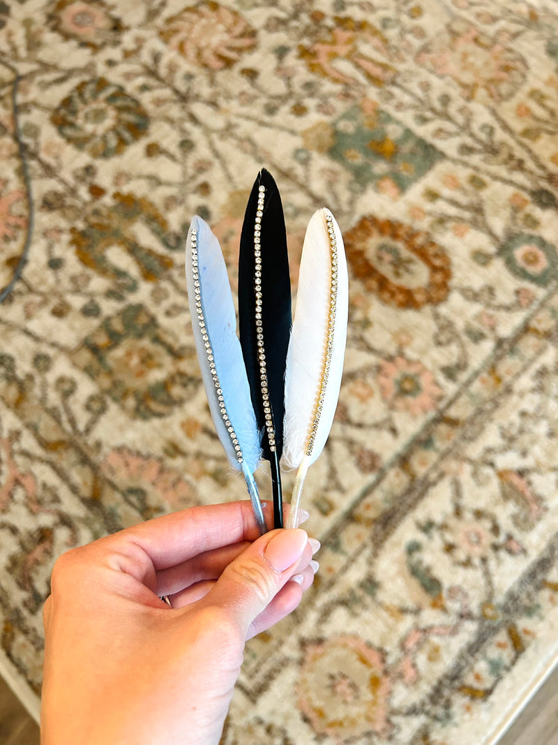 Rhinestone Embellished Feather (Medium)