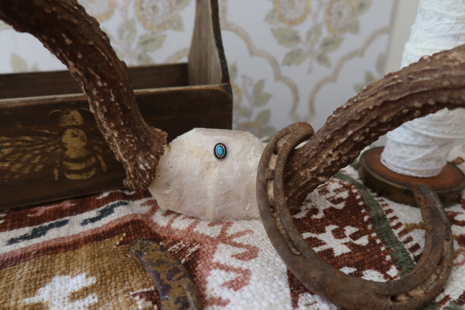 Small Silver And Turqouise Hat Pin