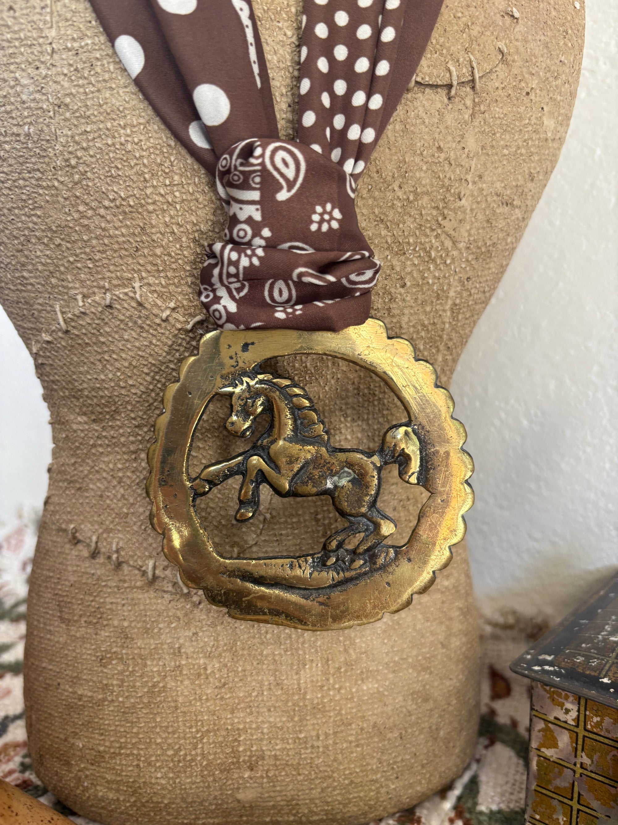 Prancing Horse with Brown Scarf