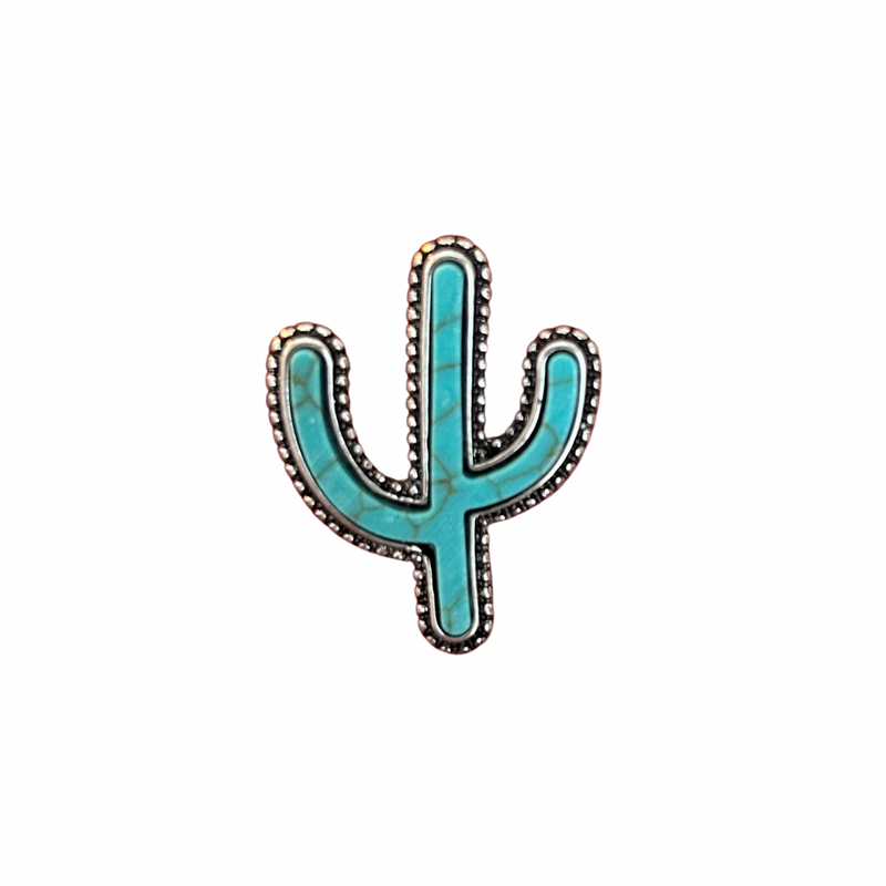 Turquoise Cactus Hat Pin