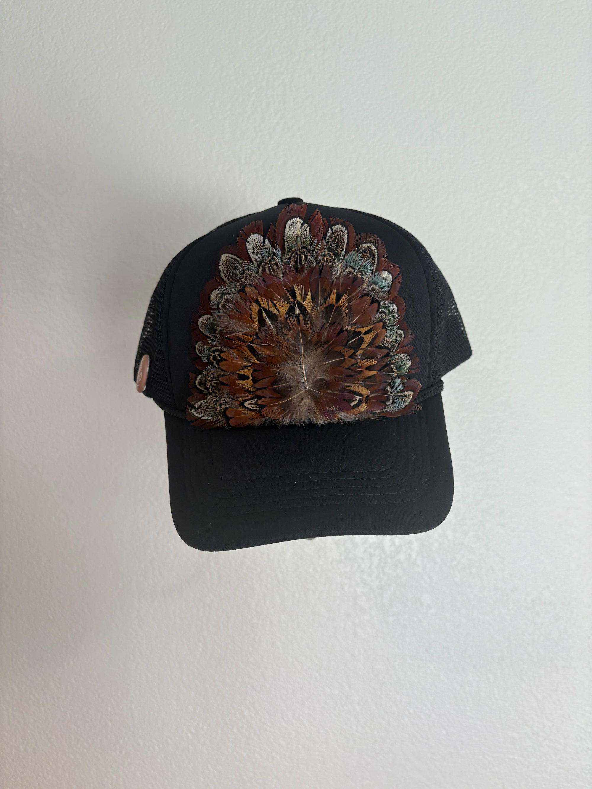 Black Feather Trucker Hat