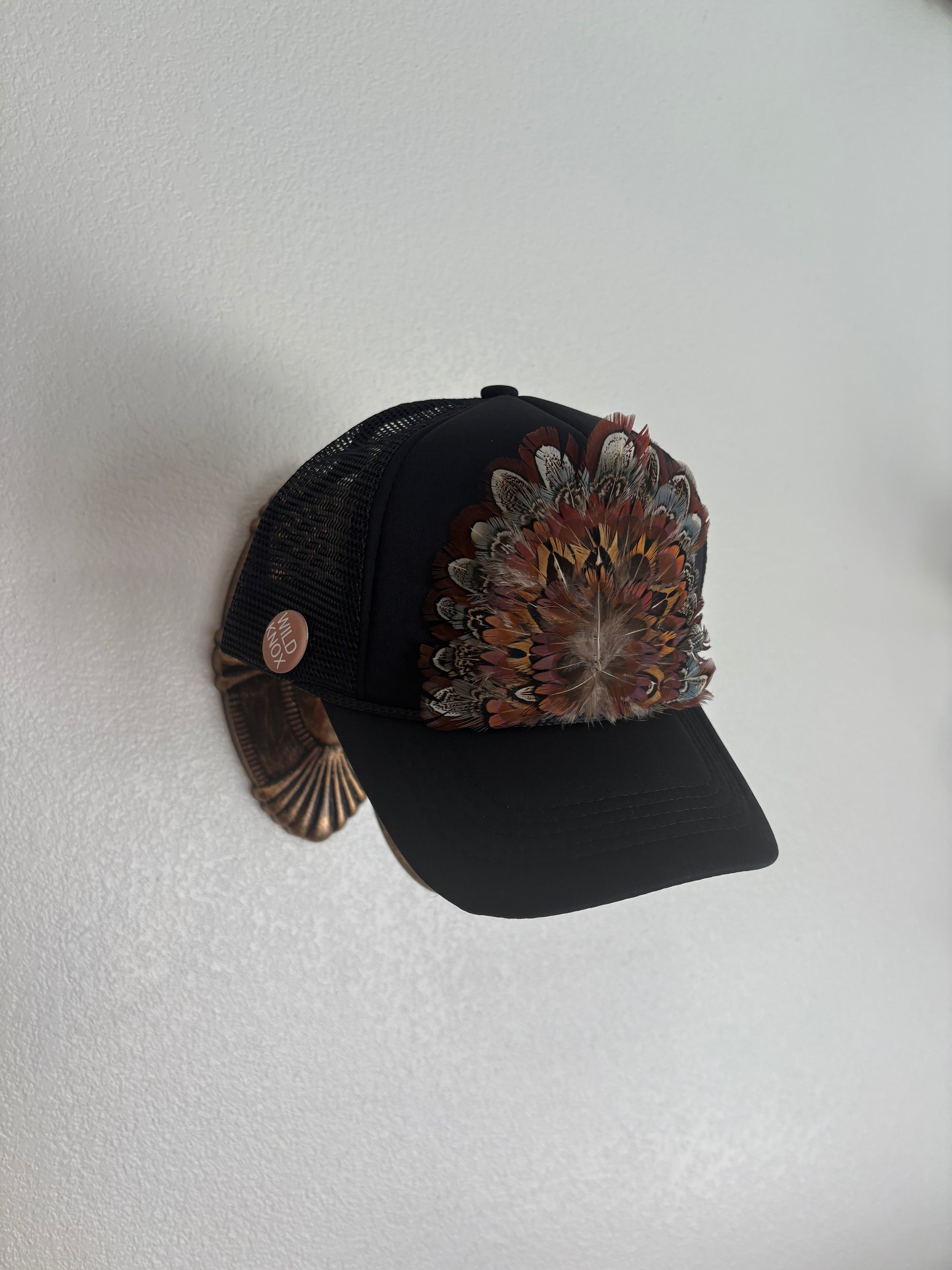 Black Feather Trucker Hat