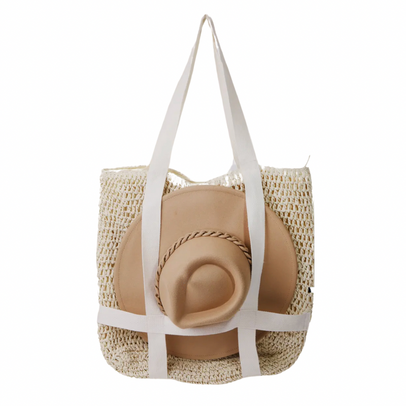 Straw Hat Carrying Tote